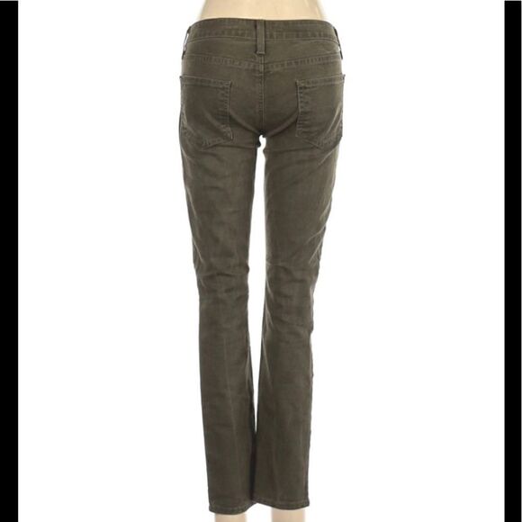VINCE SUPER SKINNY DISTRESSED ANKLE JEAN IN OLIVE - Picture 3 of 6